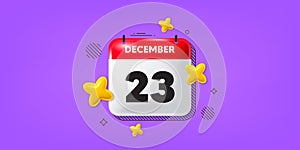 23th day of the month icon. Event schedule date. Calendar date of December 3d icon. Vector photo