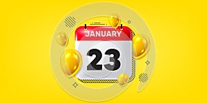 23th day of the month icon. Event schedule date. Calendar date of January 3d icon. Vector photo