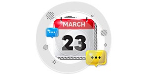 23th day of the month icon. Event schedule date. Calendar date of March 3d icon. Vector photo