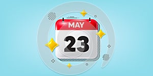 23th day of the month icon. Event schedule date. Calendar date of May 3d icon. Vector photo
