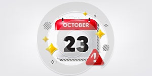 23th day of the month icon. Event schedule date. Calendar date of October 3d icon. Vector photo
