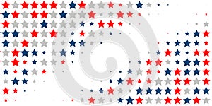 Abstract background of red, blue, white stars