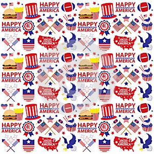 4th of July, American Independence Day seamless