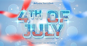 4th of july Editable text effect in modern trend style