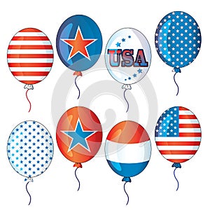 4th of July fourth of July party balloons collection falling balloons vector filey eps ai jpg red white blue balloons air flying