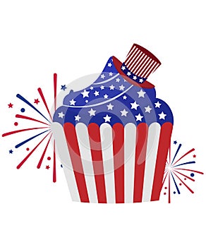 4th of July, Independence Day Cupcake clip art