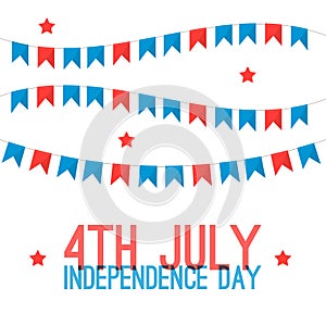 4th of july - Independence Day in United States of America greeting card. American national flag color illustration