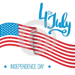 4th of july - Independence Day in United States of America greeting card. American national flag color illustration