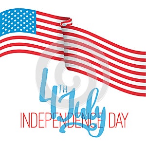 4th of july - Independence Day in United States of America greeting card. American national flag color illustration