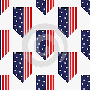 4th of July Stars Abstract Seamless Pattern, colored as USA Flag. Vector Illustration of Stars Background for Celebration Holiday