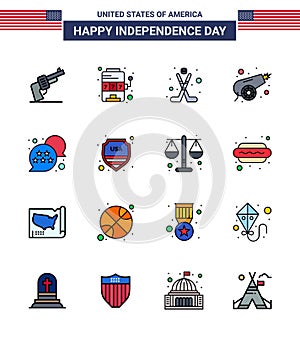  4červenec spojené státy americké šťastný nezávislost ikona symboly skupina z16 byt plný vedení z spojené státy americké zbraň americký válka armáda 