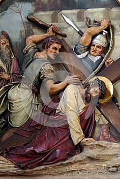 7th Stations of the Cross, Jesus falls the second time photo