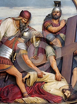 9th Stations of the Cross, Jesus falls the third time