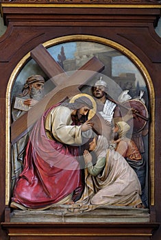 8th Stations of the Cross,Jesus meets the daughters of Jerusalem, Basilica of the Sacred Heart of Jesus in Zagreb