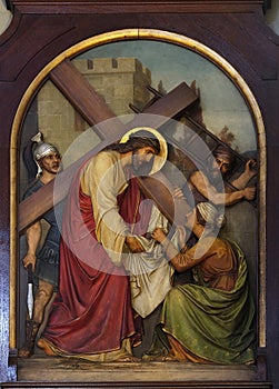 6th Stations of the Cross, Veronica wipes the face of Jesus photo