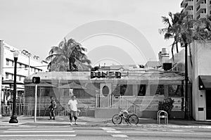 11th street diner, Miami Beach B&W