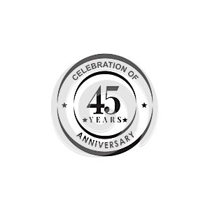 45th year anniversary emblem logo design template