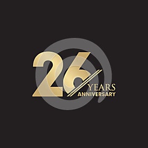 26th year anniversary emblem logo design template photo