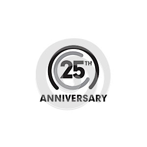 25th year anniversary emblem logo design vector template