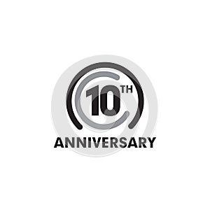 10th year celebrating anniversary emblem logo design