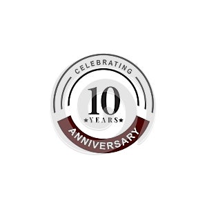 10th year celebrating anniversary emblem logo design