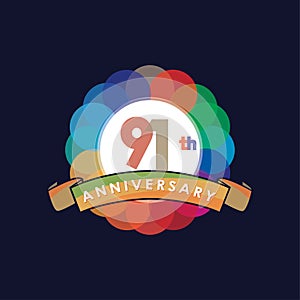 91th Years Anniversary Celebration Design photo