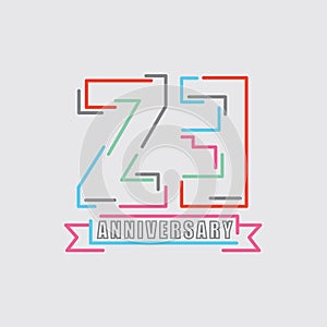 23th Years Anniversary Logo Birthday Celebration Abstract Design Vector photo