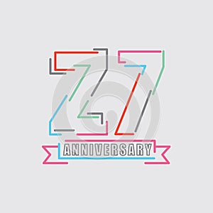 27th Years Anniversary Logo Birthday Celebration Abstract Design Vector photo