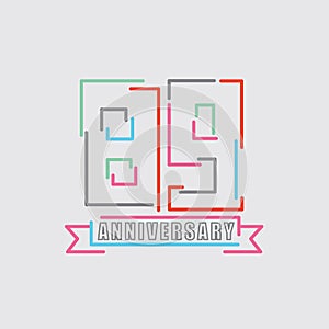 89th Years Anniversary Logo Birthday Celebration Abstract Design Vector