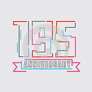 195th Years Anniversary Logo Birthday Celebration Abstract Design Vector