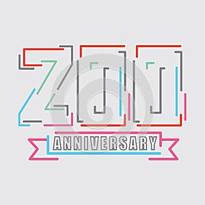 200th Years Anniversary Logo Birthday Celebration Abstract Design Vector