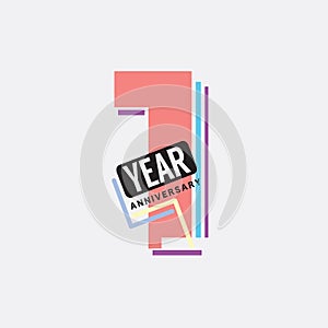 1th Years Anniversary Logo Birthday Celebration Abstract Design Vector