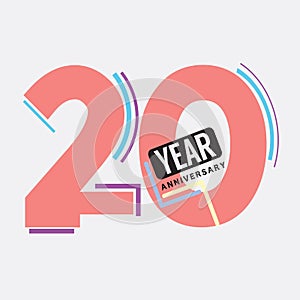 20th Years Anniversary Logo Birthday Celebration Abstract Design Vector