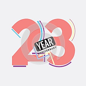 23th Years Anniversary Logo Birthday Celebration Abstract Design Vector photo