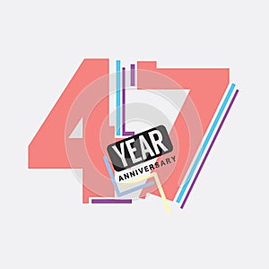 47th Years Anniversary Logo Birthday Celebration Abstract Design Vector