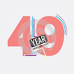49th Years Anniversary Logo Birthday Celebration Abstract Design Vector