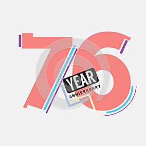 76th Years Anniversary Logo Birthday Celebration Abstract Design Vector