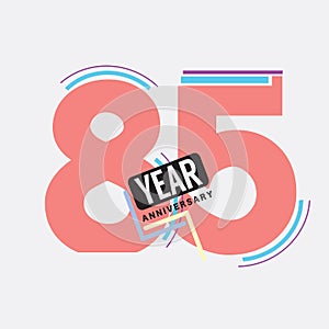 85th Years Anniversary Logo Birthday Celebration Abstract Design Vector photo