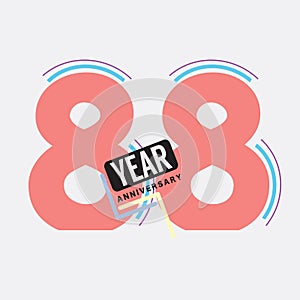 88th Years Anniversary Logo Birthday Celebration Abstract Design Vector