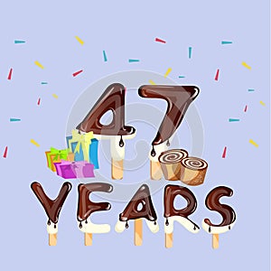47th Years Happy Birthday card