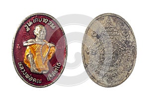 Thai Amulet isolate on a white background.