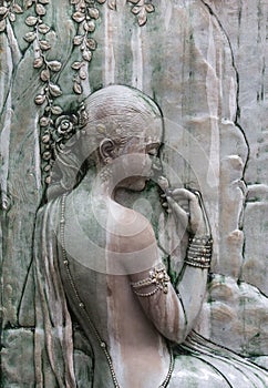 Thai ancient angel stone carving