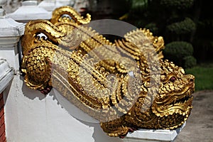 Thai ancient dragon statue
