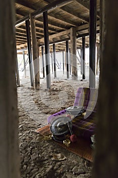 Thai ancient hammer, drum and cushion