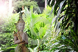 Thai angel statue in the garden