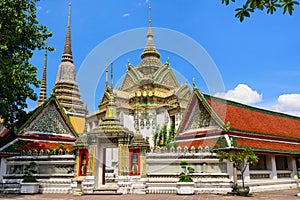 Thai architecture in Wat Pho at Bangkok, Thailand