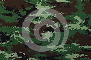 Thai army green woodland digital camouflage fabric texture photo