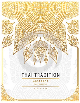Thai art element Traditional gold cover