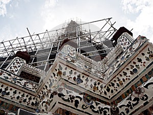 Thai art wall Wat Arun Rajwararam.