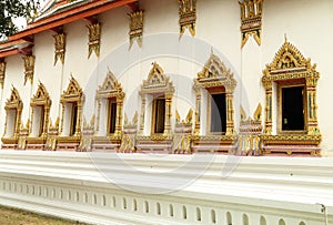 Thai art windows in temple